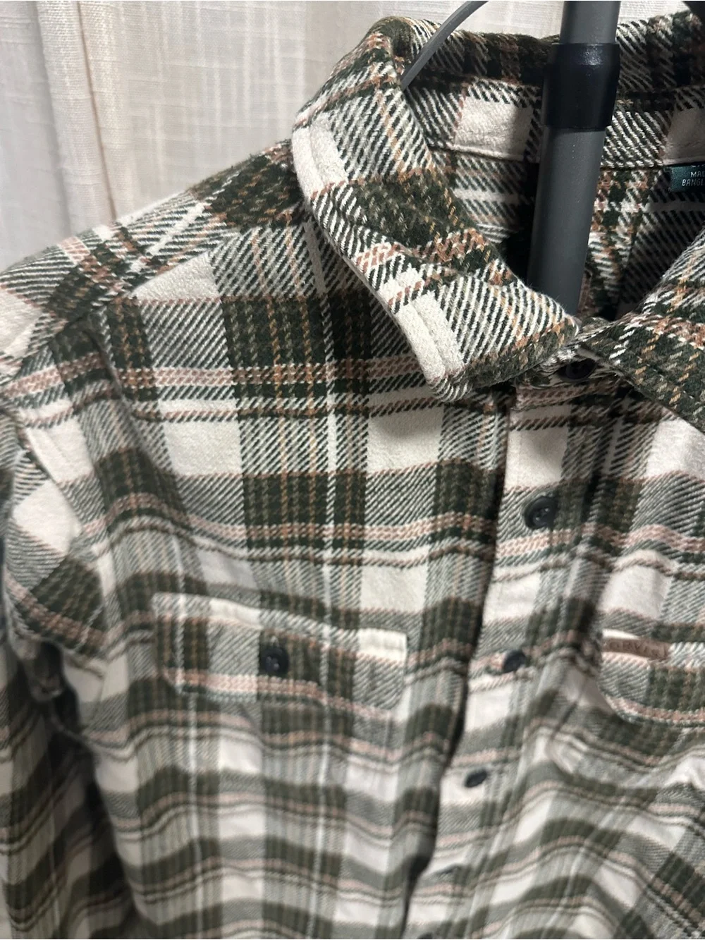 ORVIS Classic Green and White Plaid Men's Shirt Jacket